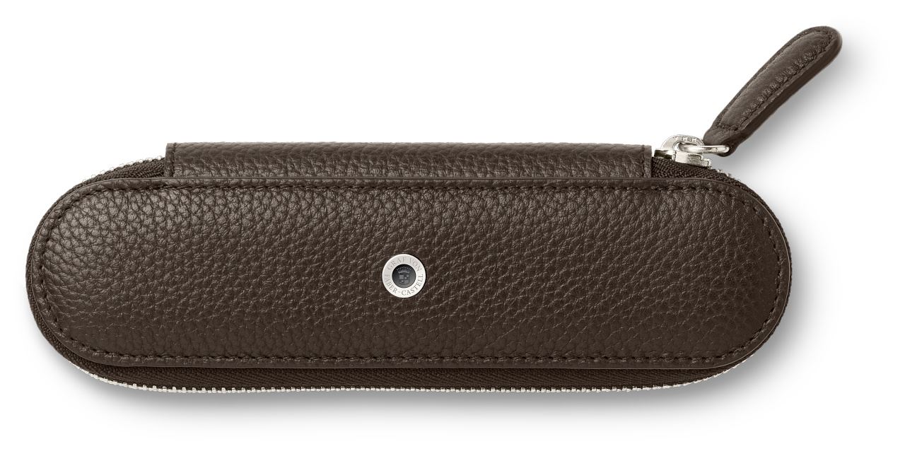 Graf-von-Faber-Castell - Zipper case for 2 pens Cashmere, Dark Brown